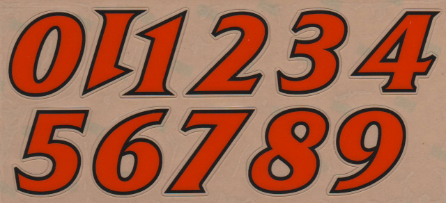 1 1/2" Tusculum Pioneers Orange outlined in Black Left and Right side player number EX:17